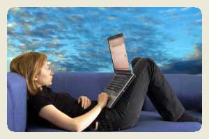 Girl on a computer
